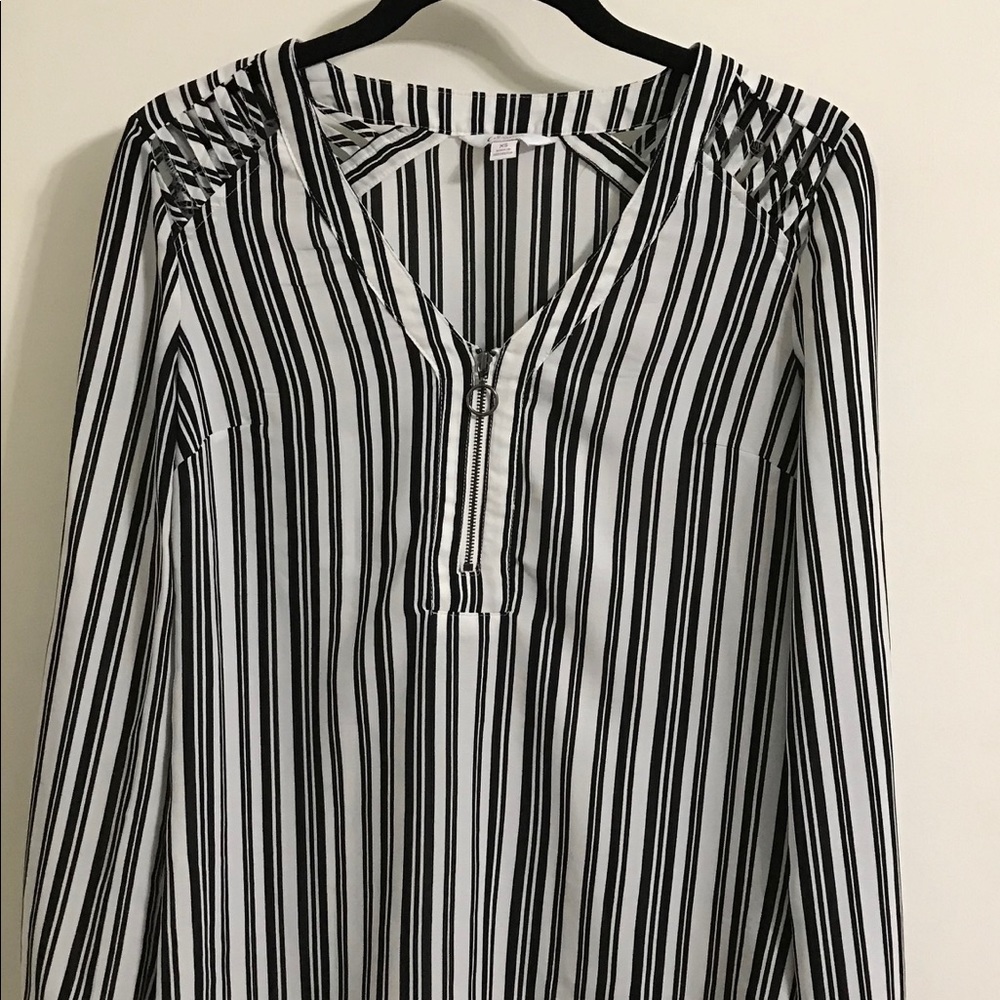 Black and White Stripes Blouse